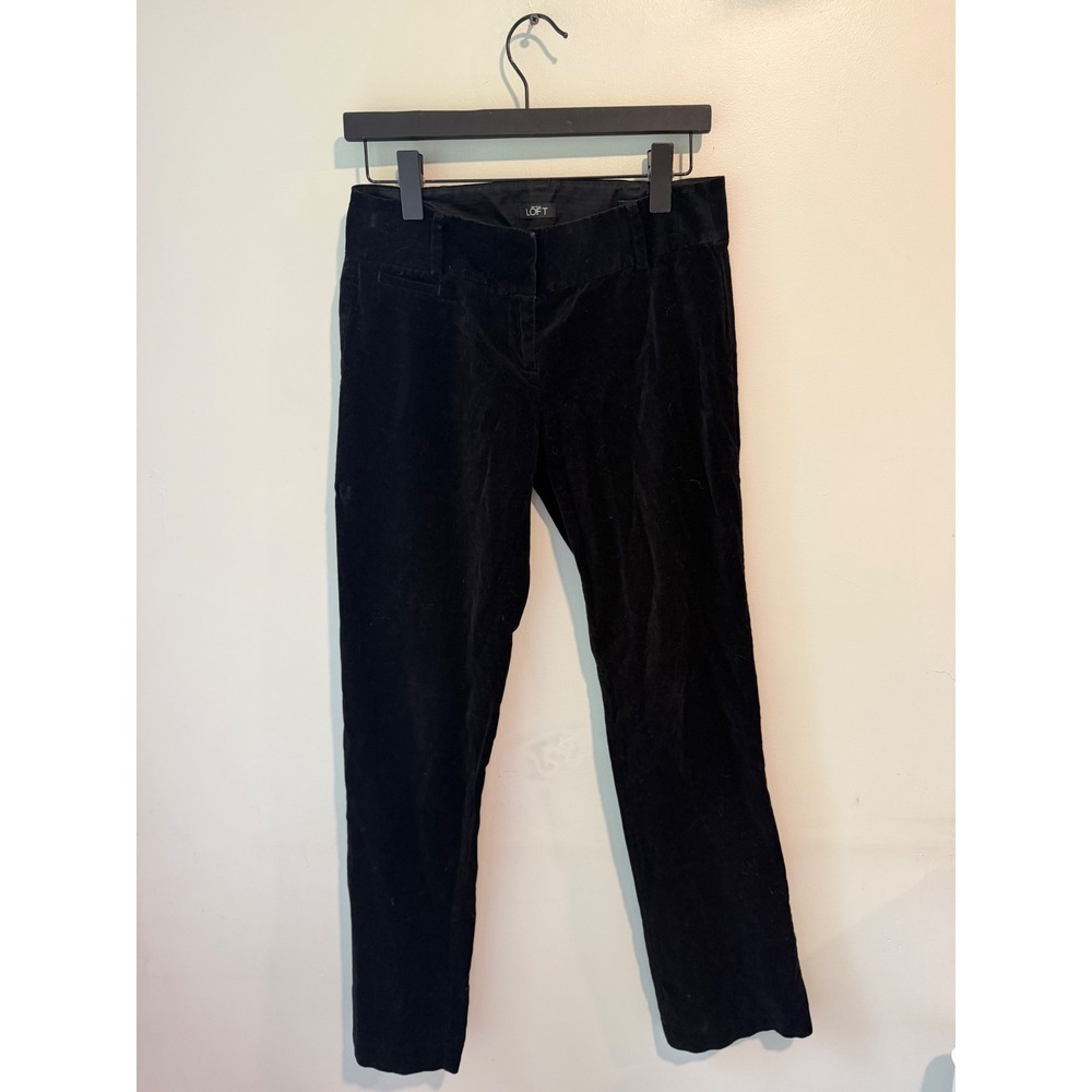 Ann Taylor Loft Marisa Boot‎ Cut Velvet Pants Black Size 0 Trousers Holiday
